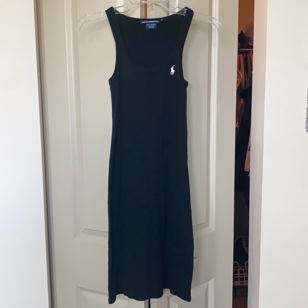Black Cotton Polo Dress XS